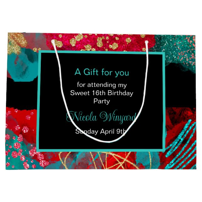 Bolsa De Regalo Grande Tinta roja de alcohol dulce 16 (Reverso)