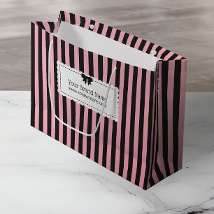 Bolsa De Regalo Grande Tiras Elegantes Bordes Escalonados y Nombre de la