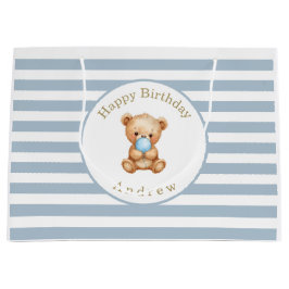 Bolsa De Regalo Grande Tiras Minimalistas personalizado Teddy Bear