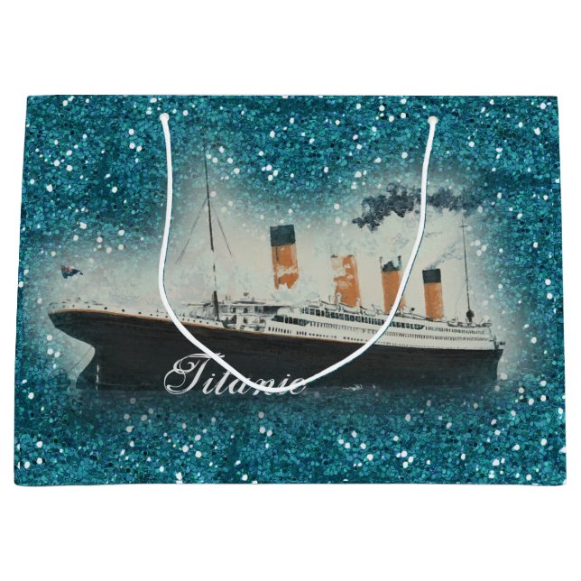 Bolsa De Regalo Grande Titanic Sapphire Purpurina White Star Line (Anverso)