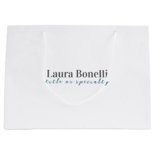 Bolsa De Regalo Grande Título de nombre simple minimalista moderno profes