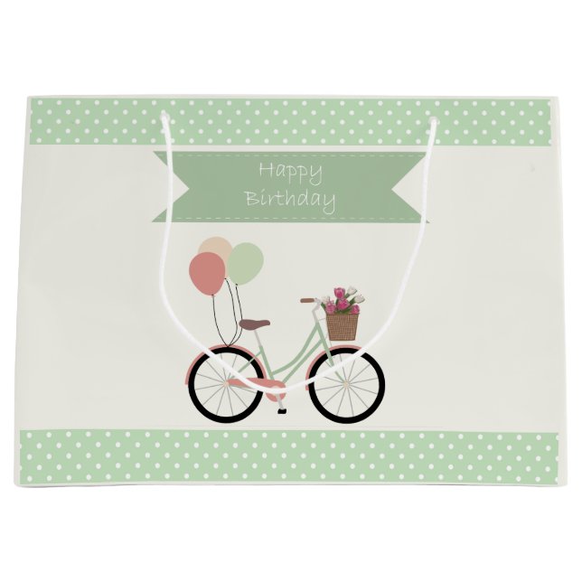 Bolsa De Regalo Grande Toda bicicleta propiedad al cumpleaños (Anverso)