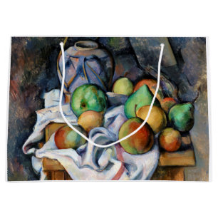 Bolsa De Regalo Grande Todavía la vida con las frutas, Paul Cezanne