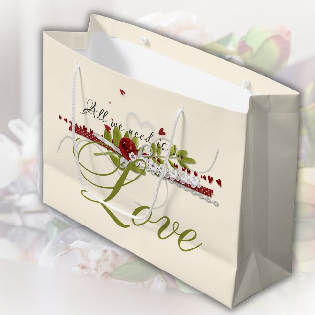Bolsa De Regalo Grande Todo lo que necesitamos es Amor Boda (Subido por el creador)