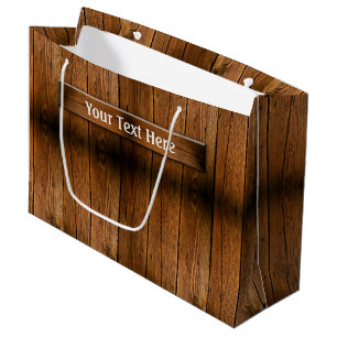 Bolsa De Regalo Grande Todo propósito de madera rústica