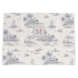Bolsa De Regalo Grande Toile Monograma Tropical Costero Azul Francés