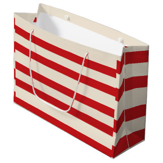 Bolsa De Regalo Grande Toldo de circo clásico vintage rojo y rayas crema