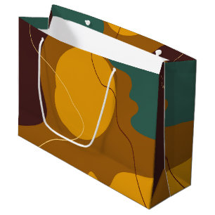 Bolsa De Regalo Grande Tonos de la Tierra formas orgánicas fondo abstract