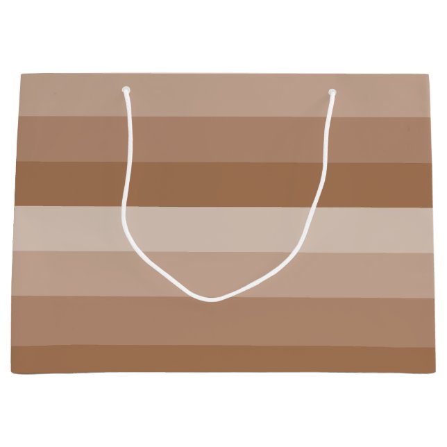 Bolsa De Regalo Grande Tonos de rayas marrones (Anverso)