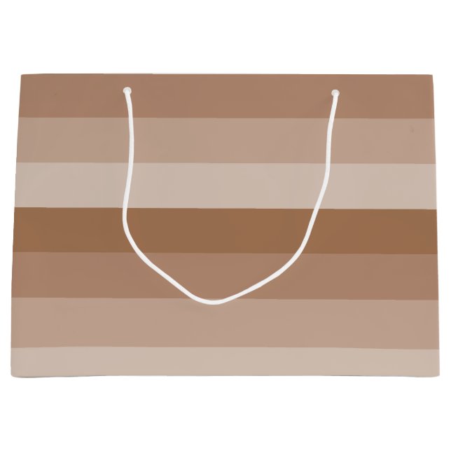 Bolsa De Regalo Grande Tonos de rayas marrones (Anverso)