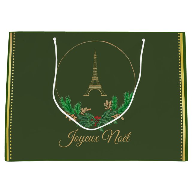Bolsa De Regalo Grande Torre Eiffel Joyeux Noel (Anverso)