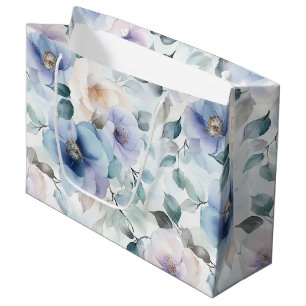 Bolsa De Regalo Grande Torta de Cumpleaños de Flores de Lavanda Lindas Ro