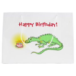 Bolsa De Regalo Grande Torta de cumpleaños del dragón