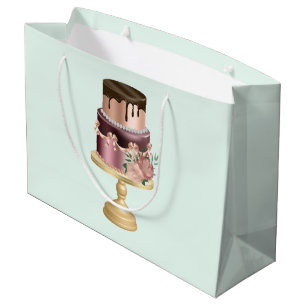 Bolsa De Regalo Grande Torta de fiesta glamurosa y brillante