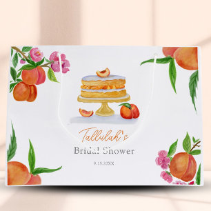 Bolsa De Regalo Grande Torta De Melocotón Con Flores De Acuarela Para Des