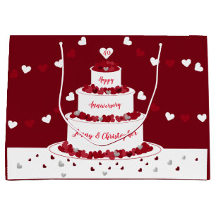 Bolsa De Regalo Grande Torta personalizada del 40° aniversario del Boda 