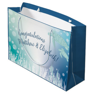 Bolsa De Regalo Grande Tortugas marinas Baby Shower bajo el mar
