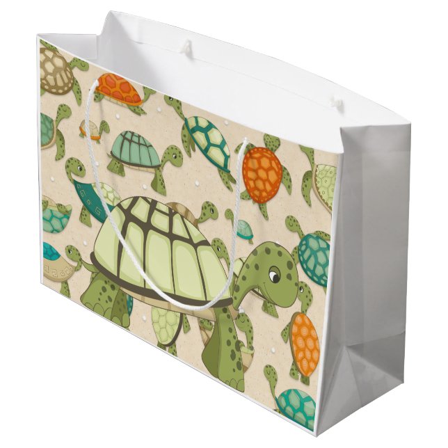 Bolsa De Regalo Grande Tortugas por todas partes (Angulo reverso)