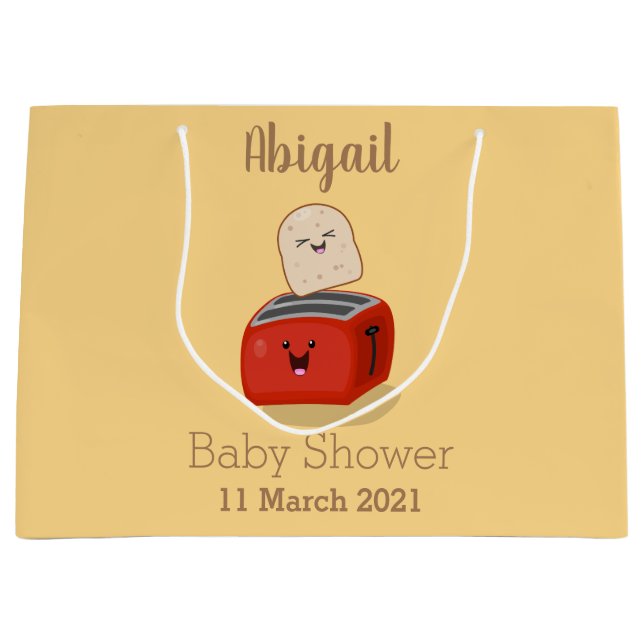 Bolsa De Regalo Grande Tostada de kawaii y personalizado de tostadora roj (Anverso)