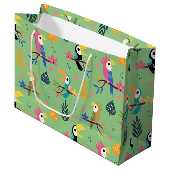 Bolsa De Regalo Grande Toucans & Parrotts (Angulo Anverso)