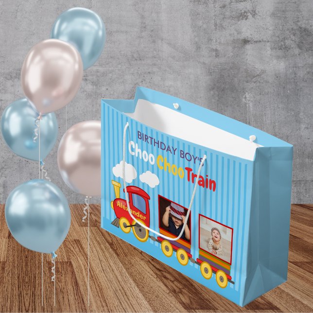 Bolsa De Regalo Grande Toy Train Toddler Boy Birthday Blue (Subido por el creador)