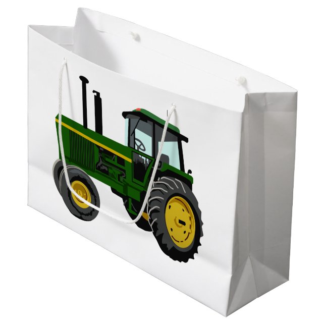 Bolsa De Regalo Grande Tractor verde (Angulo Anverso)