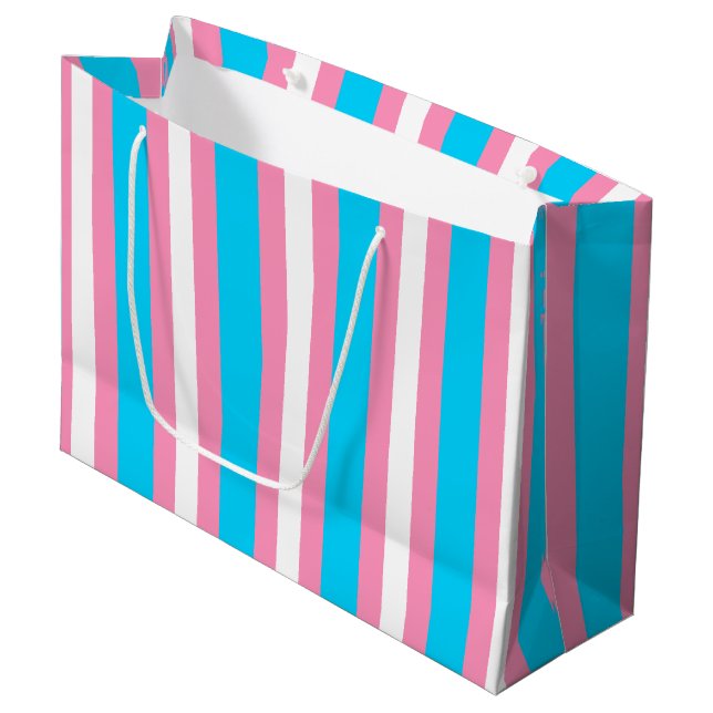 Bolsa De Regalo Grande  Transgender Stripes Flag Birthday (Angulo Anverso)