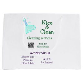 Bolsa De Regalo Grande Trapeador limpio gitter azul verde agregar nombre 