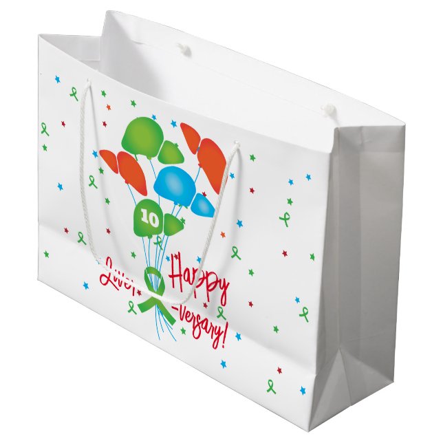 Bolsa De Regalo Grande Trasplante feliz de globos hepáticos (Angulo Anverso)