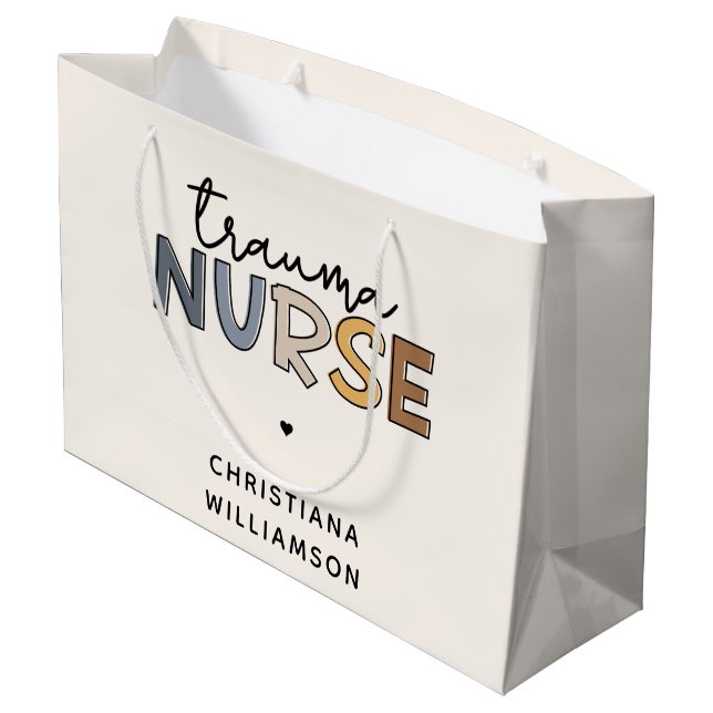 Bolsa De Regalo Grande Trauma personalizado Enfermería de trauma de enfer (Angulo reverso)