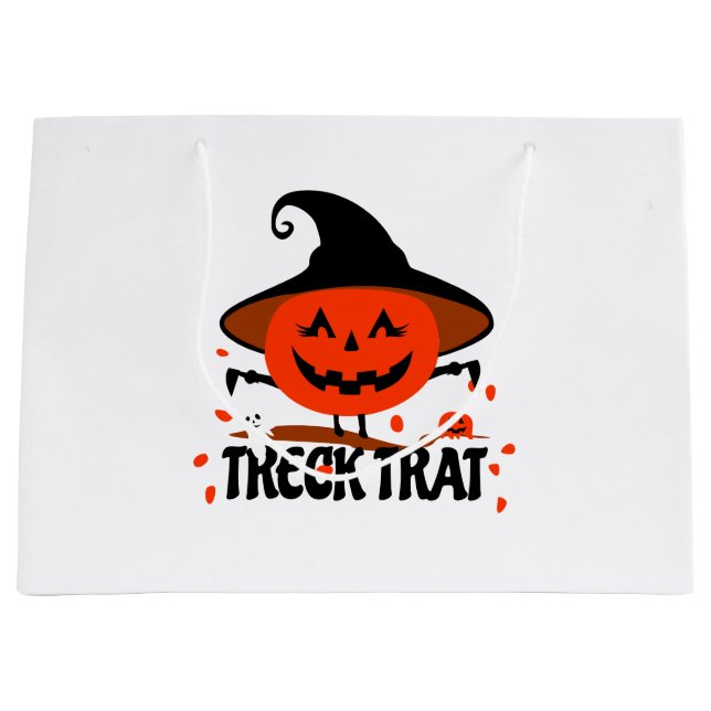 Bolsa De Regalo Grande Treck Trat Pumpkin Sonriente (Anverso)