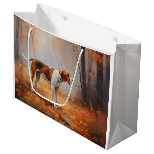 Bolsa De Regalo Grande Treeing Walker Coonhound in Autumt Leaves fall (Angulo Anverso)