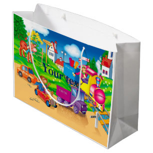 Bolsa De Regalo Grande tren y coche