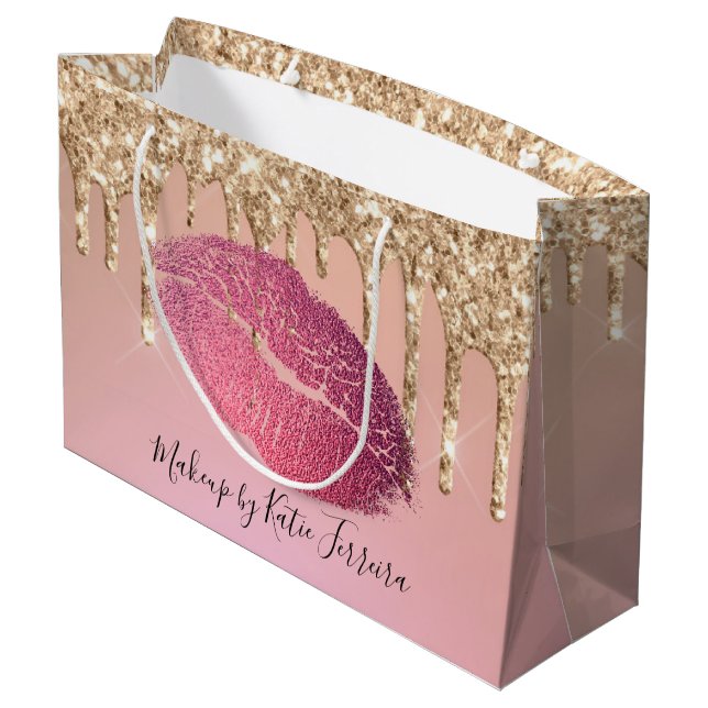 Bolsa De Regalo Grande Trendy Girly Lip Kiseup Artista (Angulo reverso)