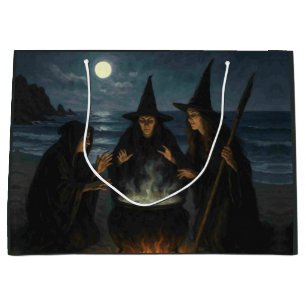 Bolsa De Regalo Grande Tres brujas producen Cauldron Full Moon Beach