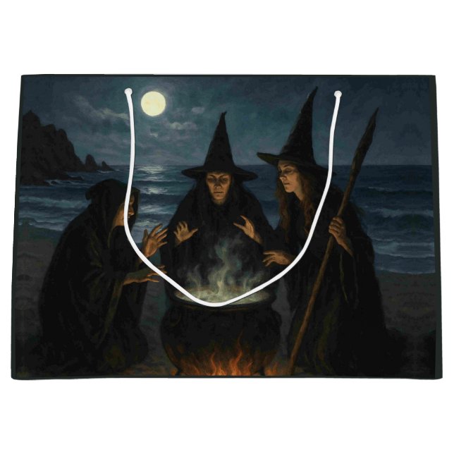 Bolsa De Regalo Grande Tres brujas producen Cauldron Full Moon Beach (Anverso)