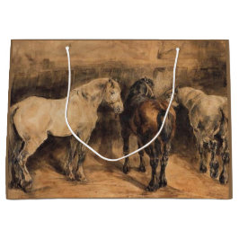 Bolsa De Regalo Grande Tres caballos en su establo
