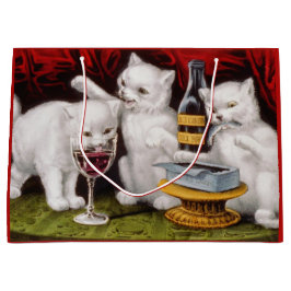Bolsa De Regalo Grande Tres gatitos felices en la fiesta
