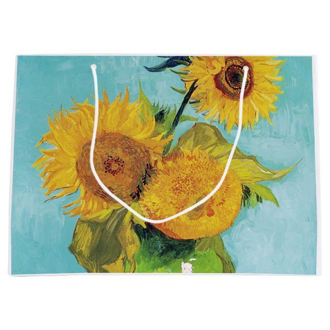 Bolsa De Regalo Grande Tres girasoles, Van Gogh (Anverso)
