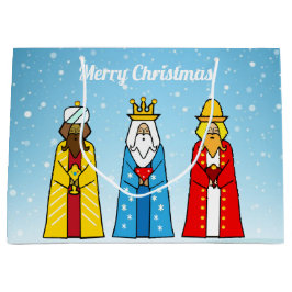 Bolsa De Regalo Grande Tres hombres sabios en azul claro
