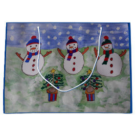 Bolsa De Regalo Grande Tres Navidades Snowmen