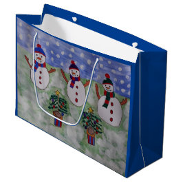 Bolsa De Regalo Grande Tres Navidades Snowmen
