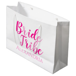 Bolsa De Regalo Grande Tribu de novias Bachelorette personalizada de rosa