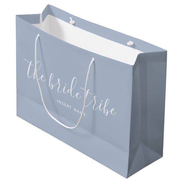 Bolsa De Regalo Grande Tribuna de novia Dusty Blue Custom Wedding (Angulo Anverso)
