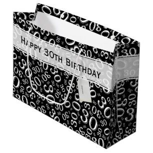 Bolsa De Regalo Grande Trigésimo modelo feliz de la fiesta de cumpleaños
