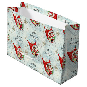Bolsa De Regalo Grande Trineo Rotor Retro de Santa