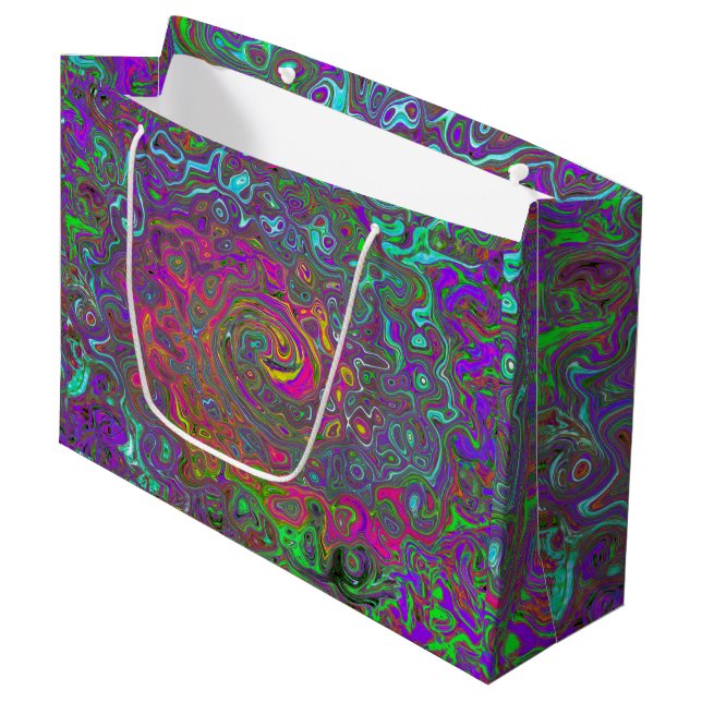 Bolsa De Regalo Grande Trippy Pink Hot Pink Resumen Remo Liquido Swirl Re (Angulo Anverso)