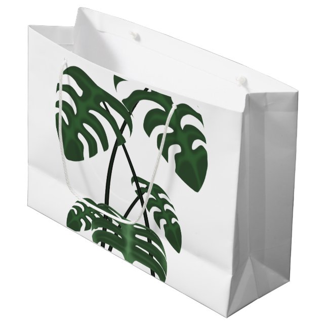 Bolsa De Regalo Grande Tropical Monstera Palm Leaf Gift Bag (Angulo Anverso)