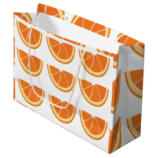 Bolsa De Regalo Grande Trozo de fruta naranja (Angulo Anverso)
