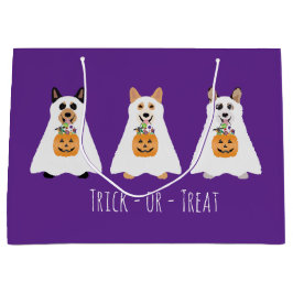 Bolsa De Regalo Grande Truco O Tratamiento Corgi Ghost Dogs Halloween
